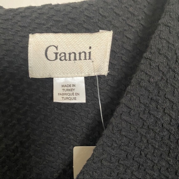 NWT Anthro/ Ganni Black Pleated CrossKnit Dress - Picture 5 of 7